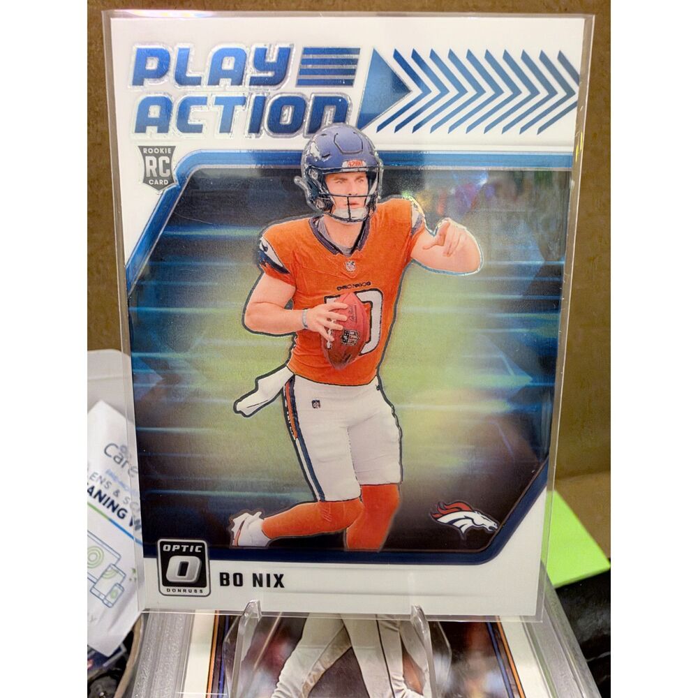 2024 Donruss Optic Bo Nix Play Action RC #6 Broncos
